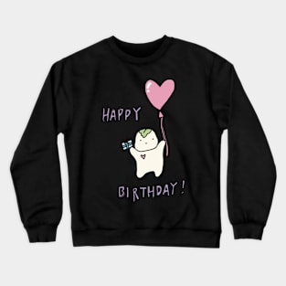 Happy birthday balloon mochi Crewneck Sweatshirt